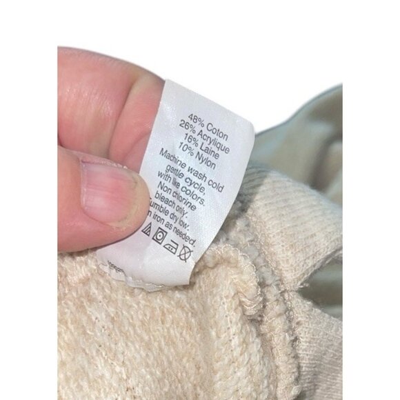 J. Crew Women's Petite Medium Cream Cowl Neck Funnel Neck Sweater Side Pockets - Picture 10 of 10